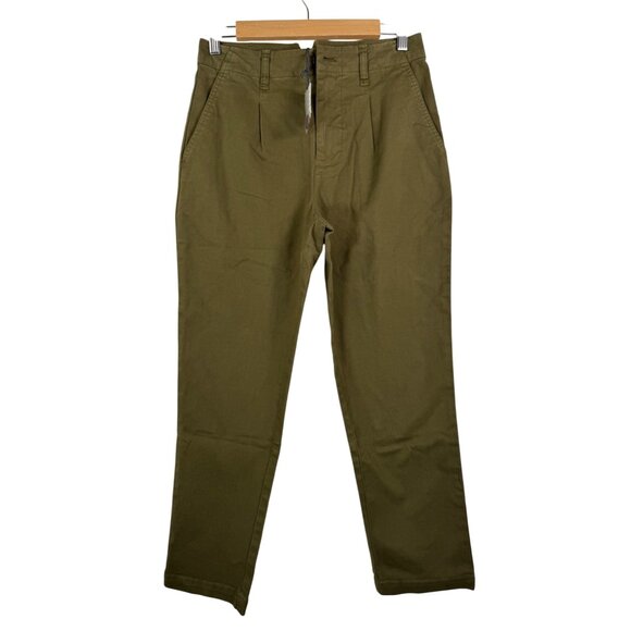 Alex Mill Pants - Alex Mill High waist Pleated Chino Pants Olive preppy‎ 90s sz 2